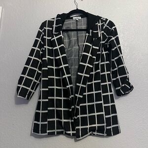 Crave Fame Monochrome Checkered Blazer